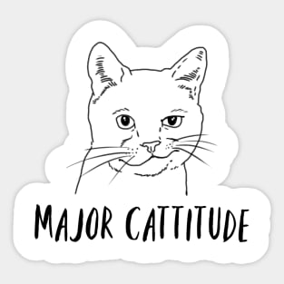 Major Cattitude, Funny Cat Gift Sticker